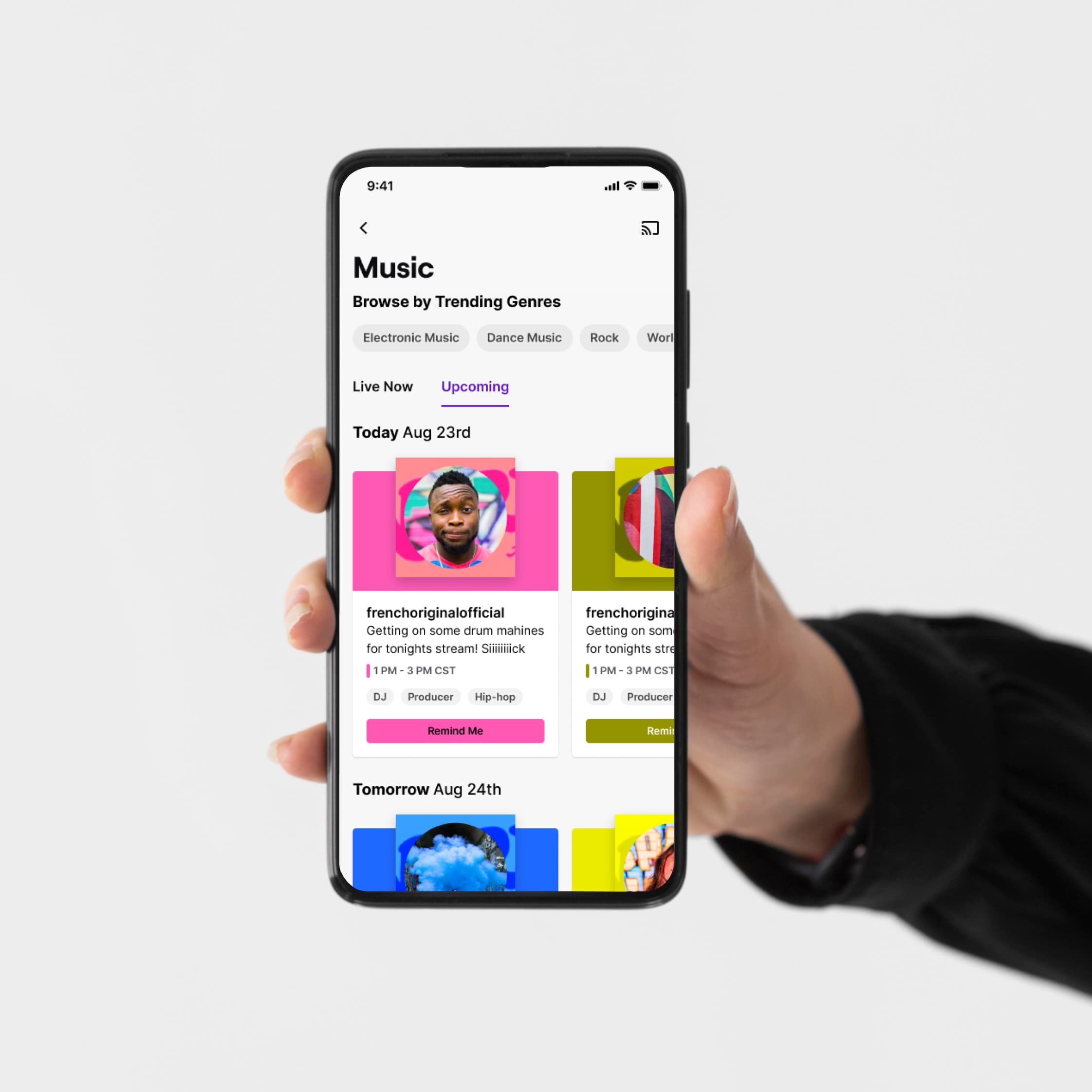 Twitch music schedules — concert-poster cards — image 1