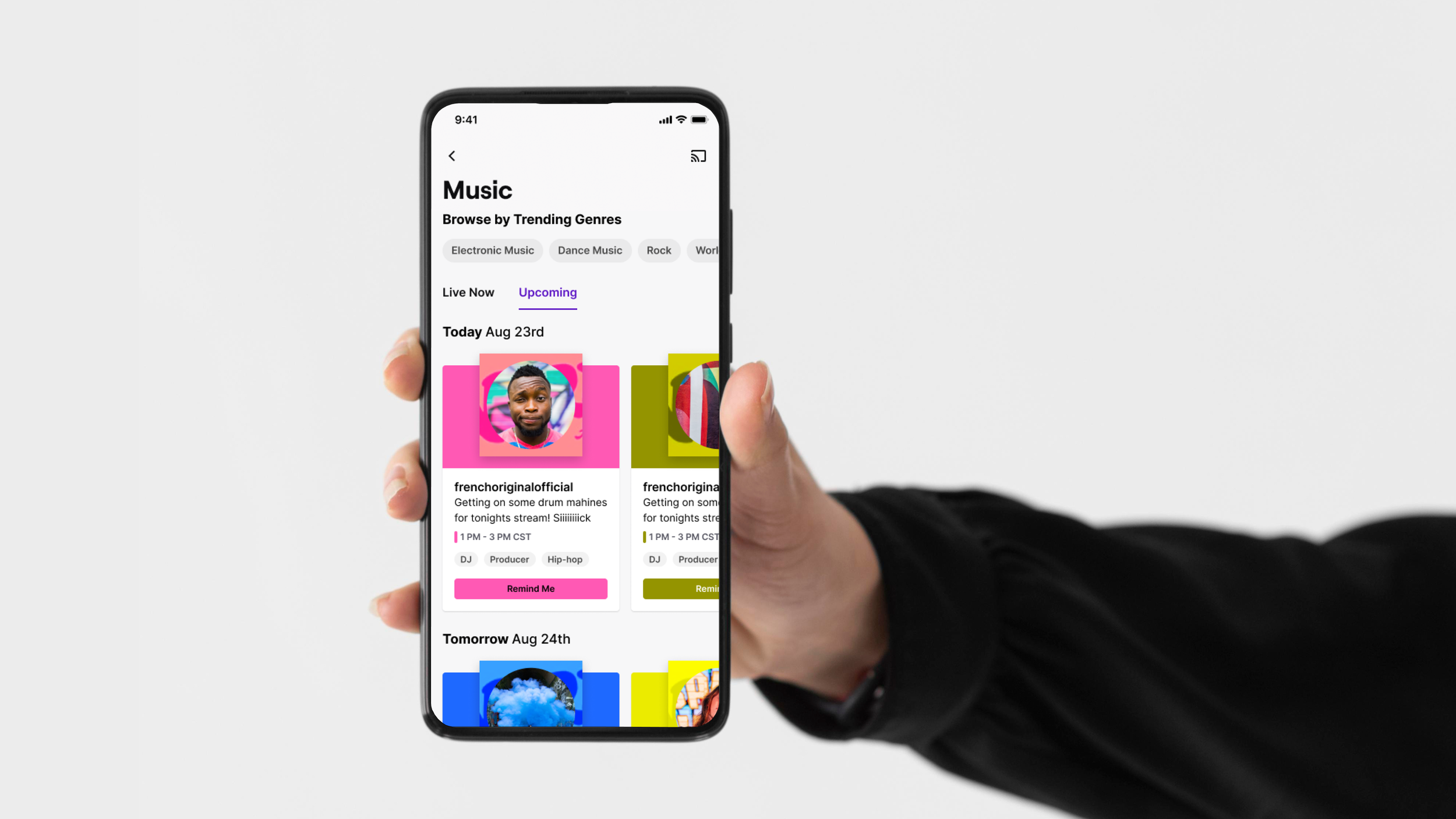 Music schedules — Mobile
